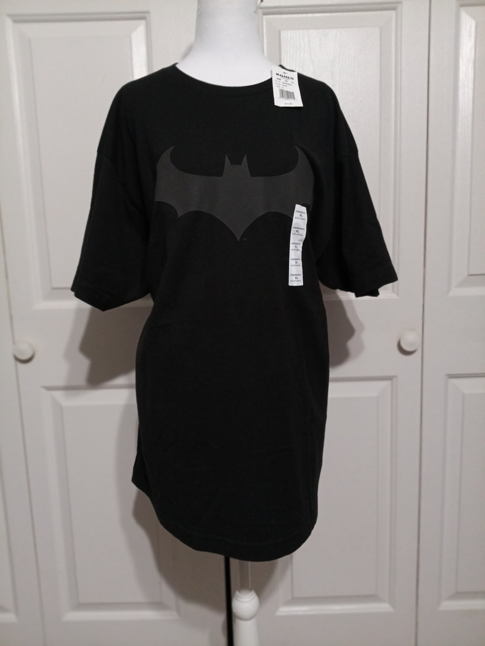 Batman Black Short Sleeve Tee with Glossy Bat Logo